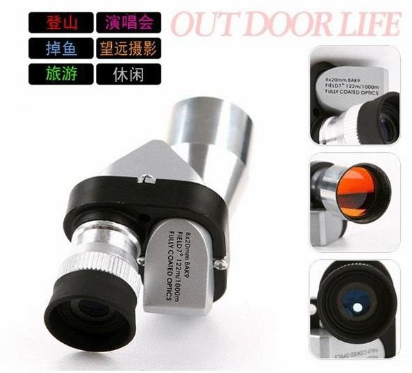 Mini Pocket 8x20 Monoculars Gleam Night Vision Telescope Scope 96M/1000M Scope telescope