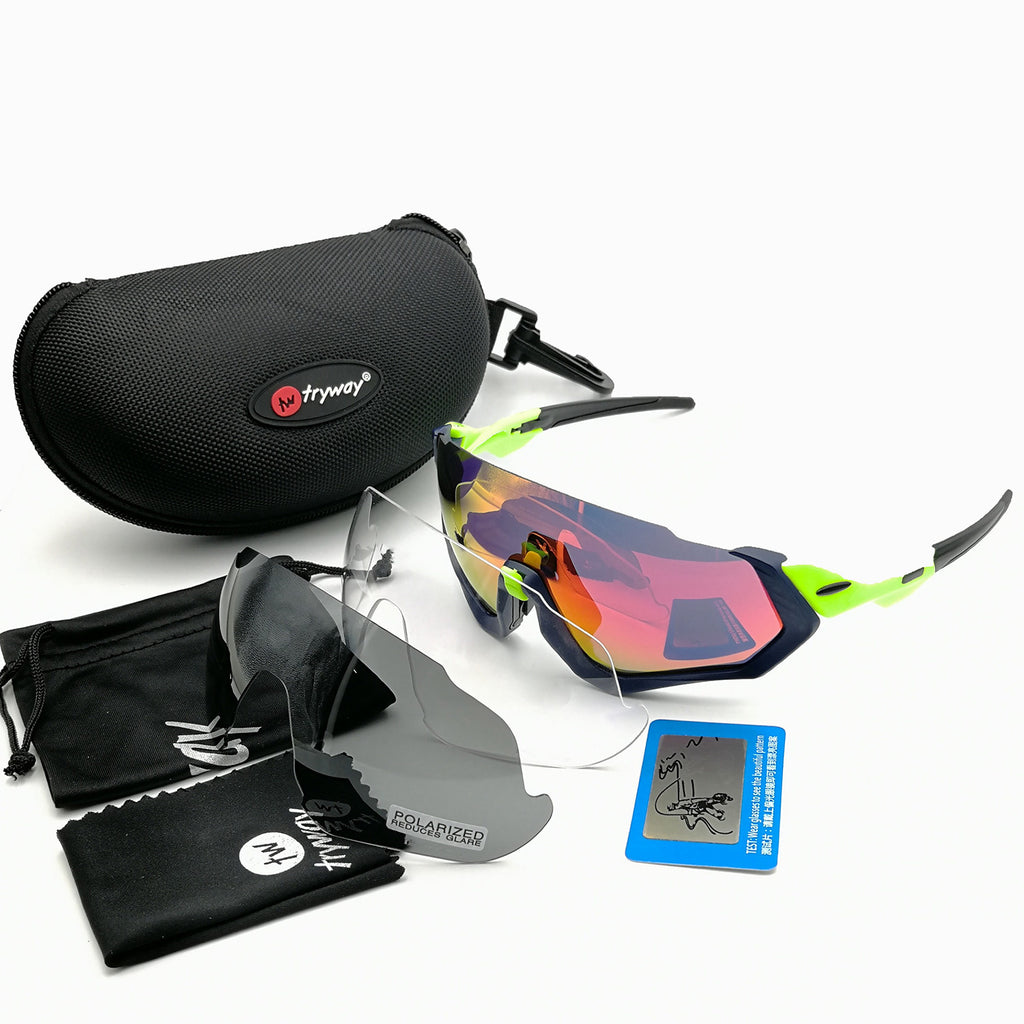 Flight Jacket goggles Polarized sunglasses 3lens men sport Road MTB glasses outdoor bicycle ciclismo Cycling JBR eyewear