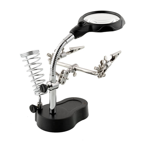 3.5X 12X LED Helping hand Magnifier Clamp Glass Lens with soldering IRON Stand TOOLS Oberlo