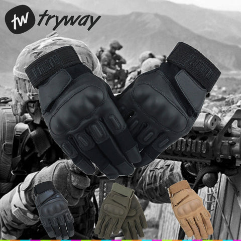 Tactical Black Gloves Full finger Wear PU Leather hawk HellStorm Military army Airsoft Adjustable Protective hiking Gloves